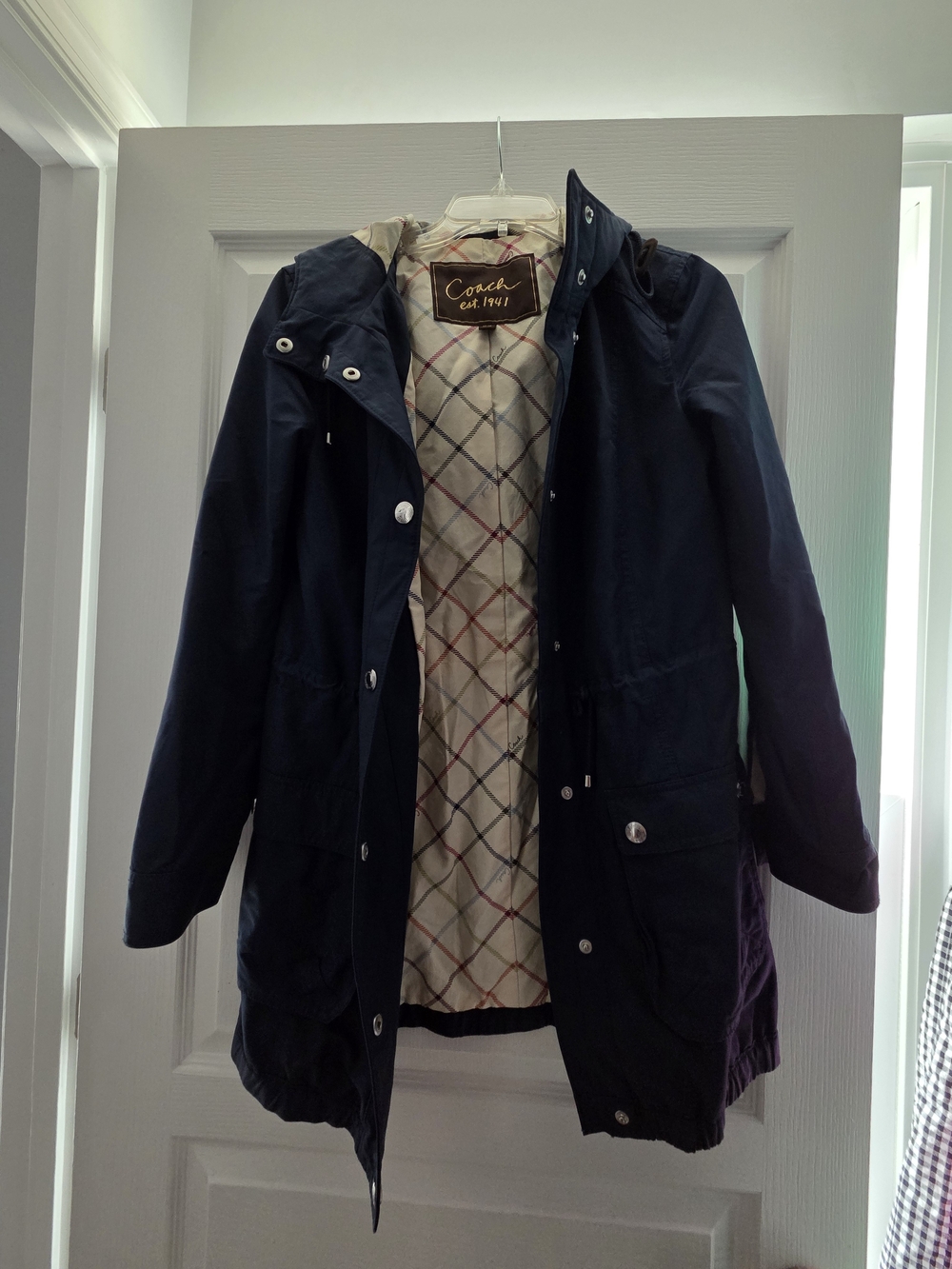 Coach Navy Hooded Anorak Jacket